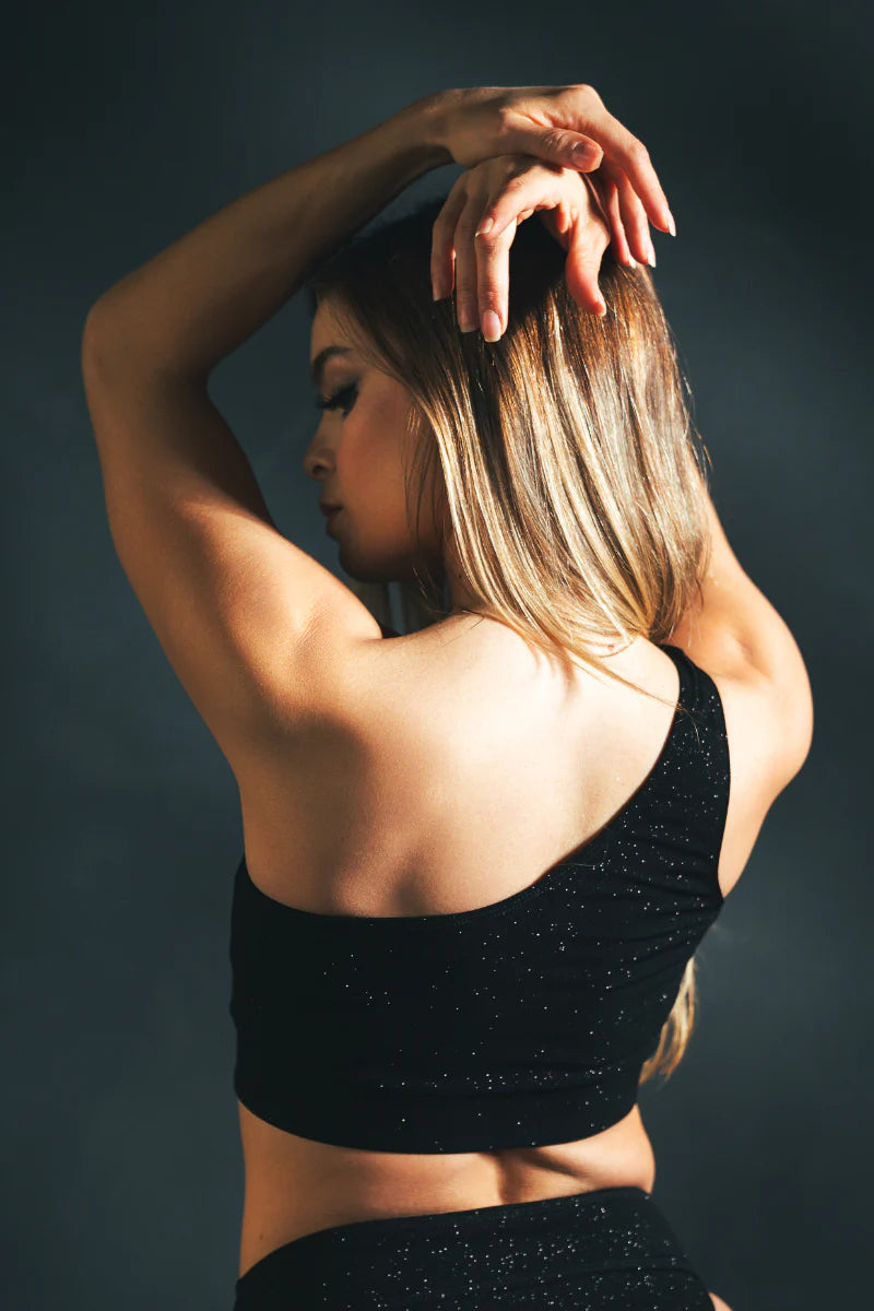 Melita Top -  Black Glitter