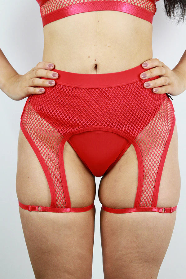 Felix Mid Waist Fishnet Garter Short