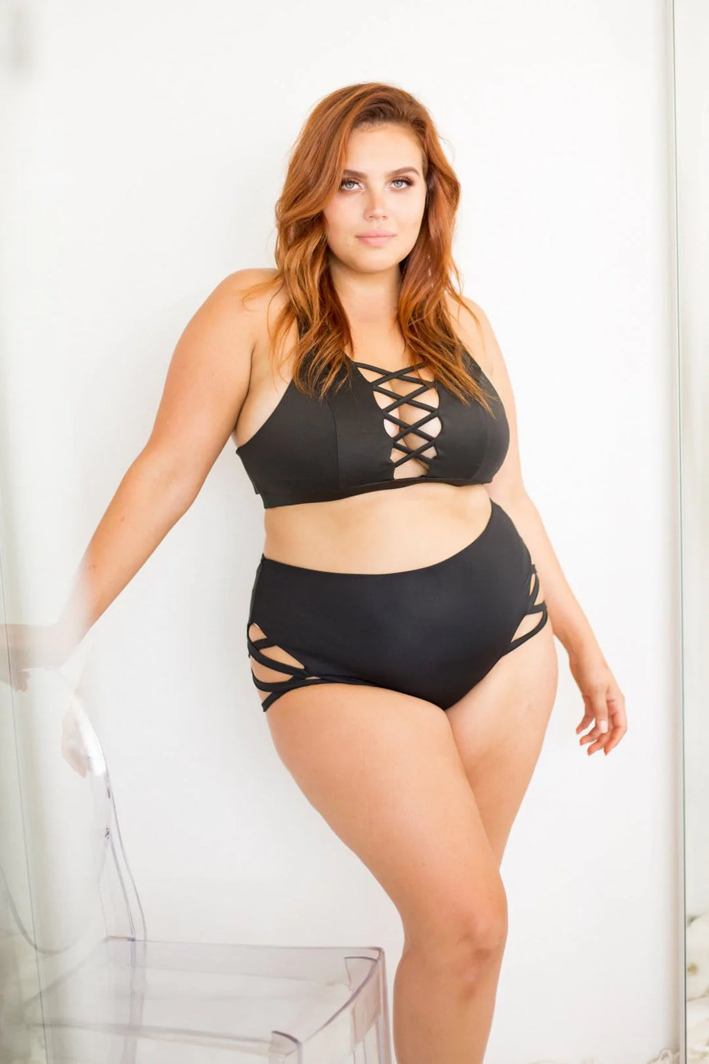 Alexi Criss Cross High Neck Racerback Top