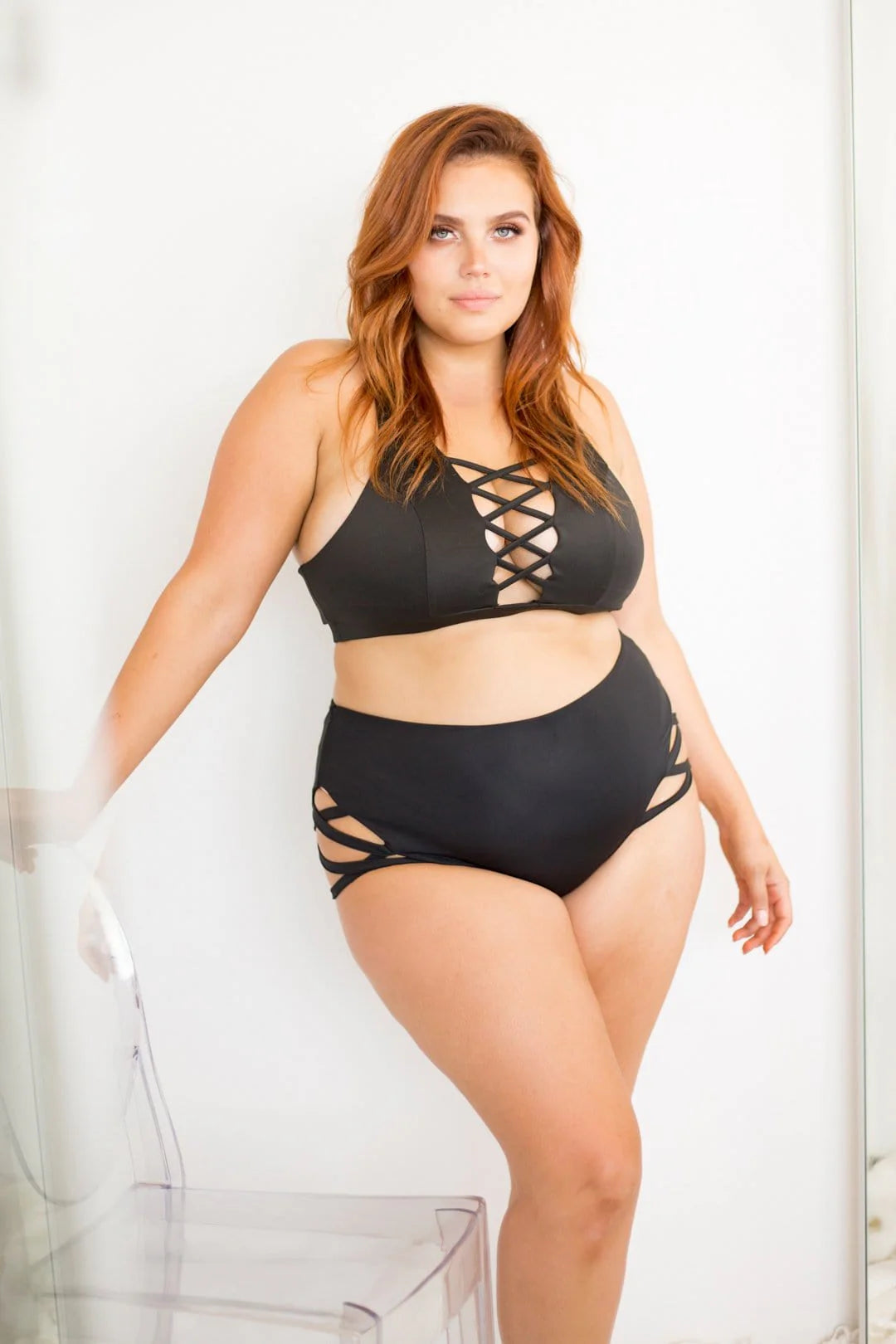 Alexi Criss Cross High Neck Racerback Top