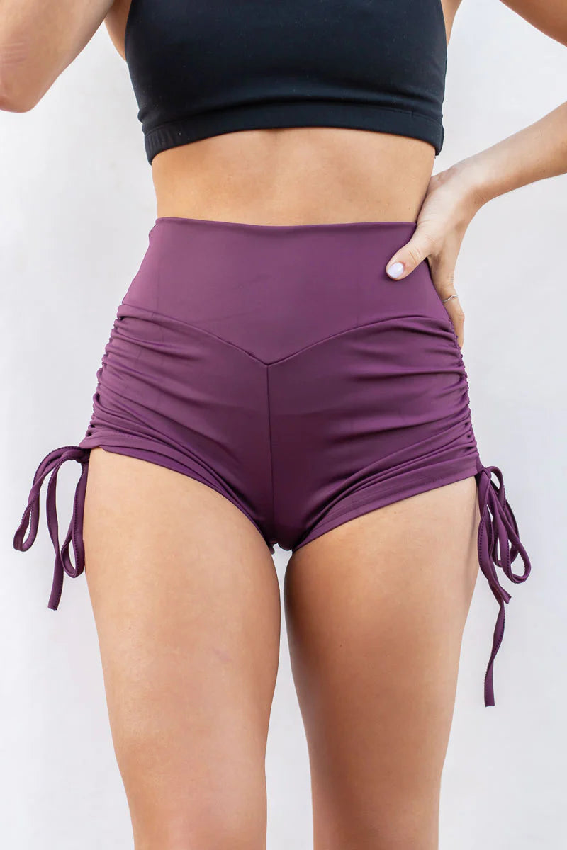High Waist Drawstring Shorts - Scrunch Booty Shorts